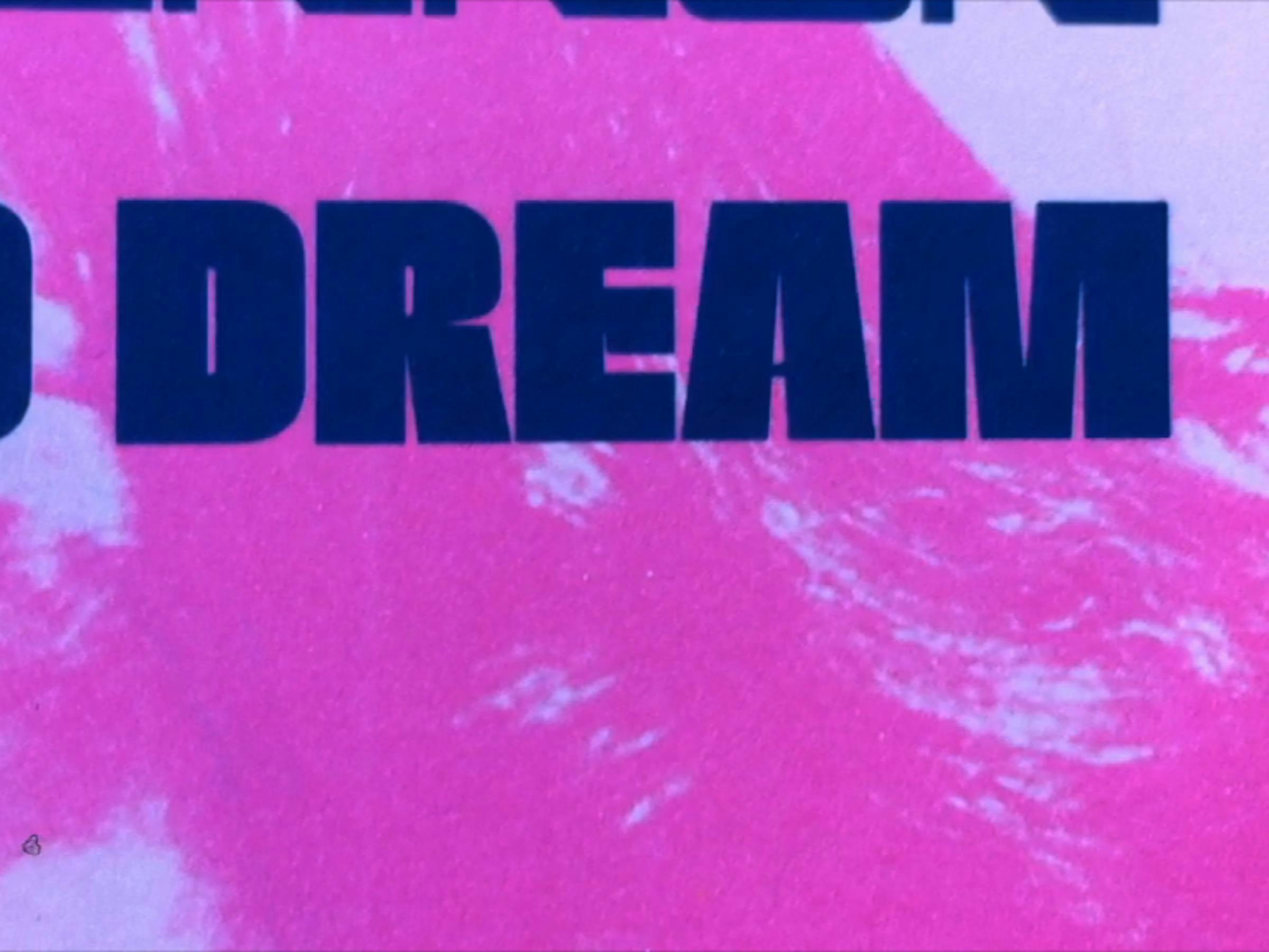 an image of the word 'DREAM' on top of a pink background